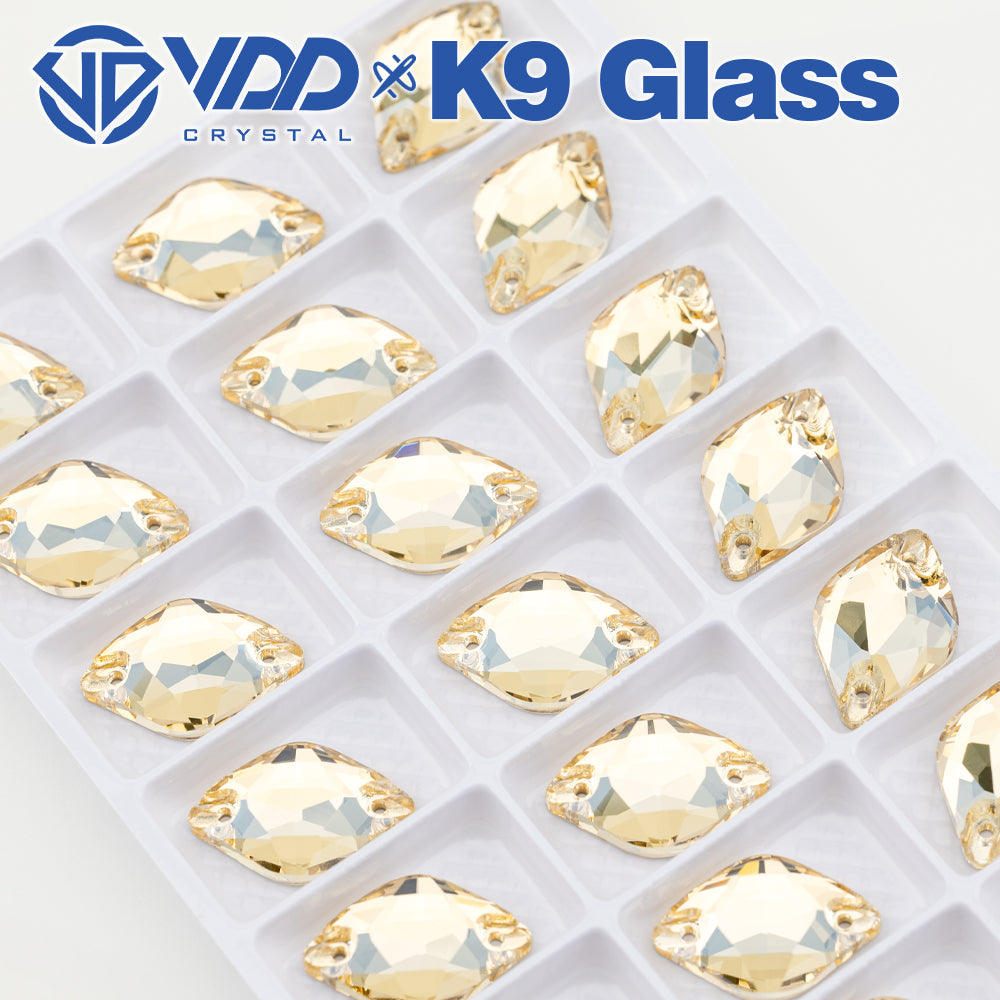 VDD S257 Golden Shadow Lemon Top Quality K9 Glass Sew on Rhinestones Crystal Flatback Sewing Stones for Clothes Decorations