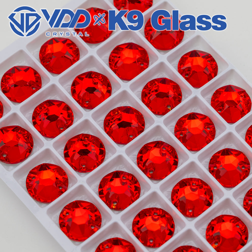 VDD S109 Siam 8 Big 8 Small Top Quality K9 Glass Sew on Rhinestones Crystal Flatback Sewing Stones for Clothes Decorations