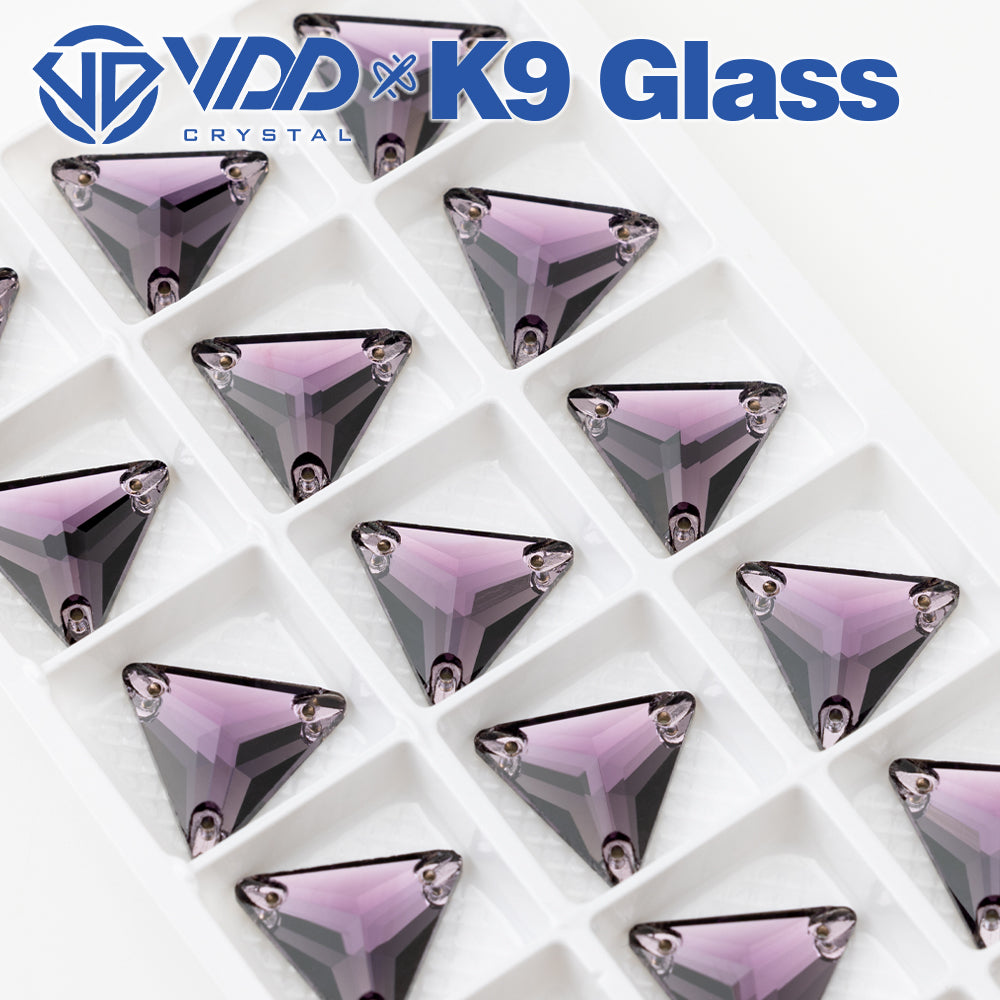 VDD S120 Tanzanite Triangle Top Quality K9 Glass Sew on Rhinestones Crystal Flatback Sewing Stones for Clothes Decorations