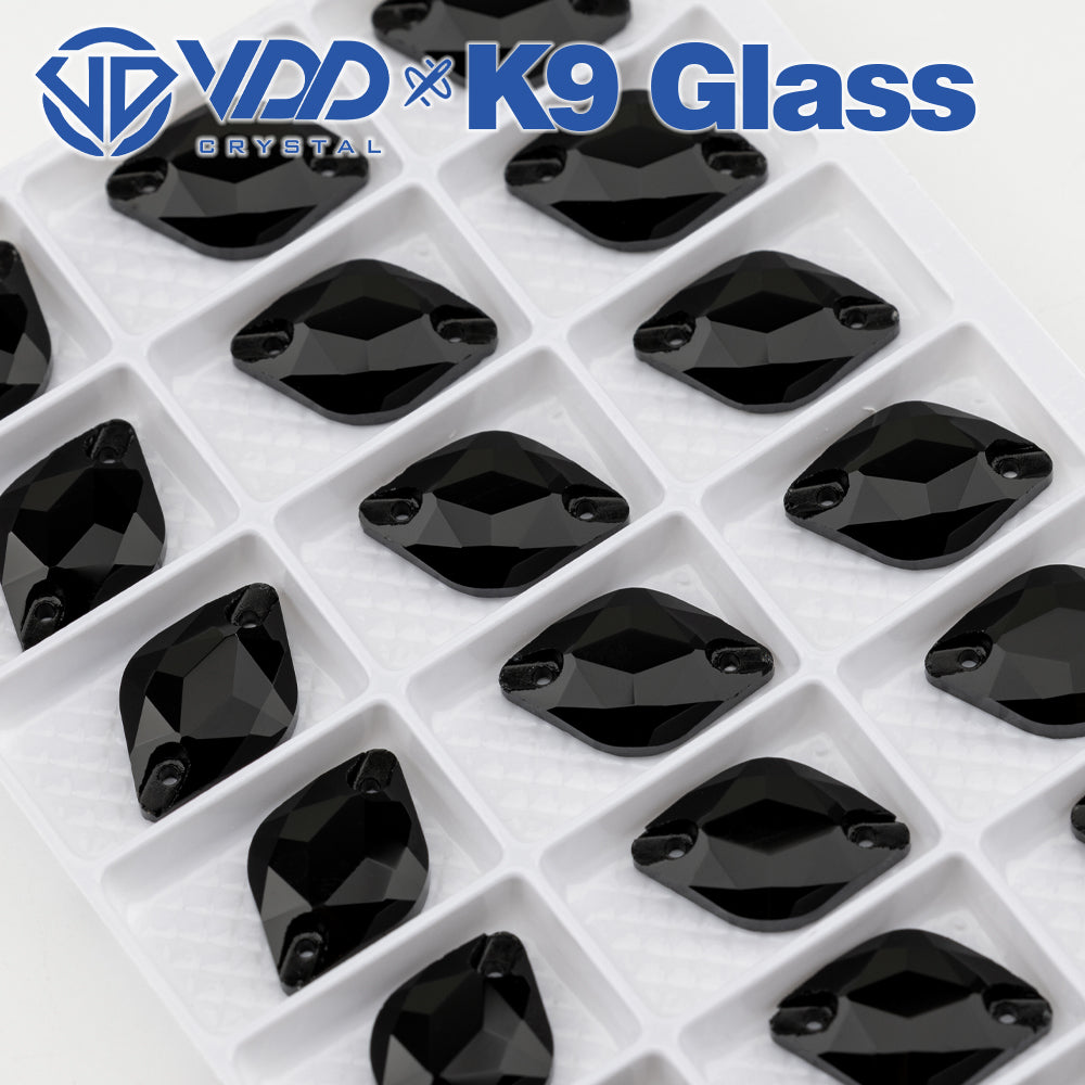 VDD S102 Jet  Lemon Top Quality K9 Glass Sew on Rhinestones Crystal Flatback Sewing Stones for Clothes Decorations