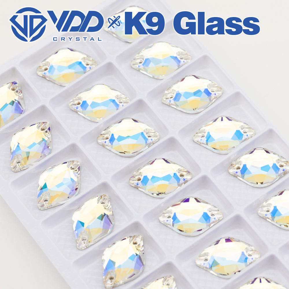 VDD S256 Moonlight Lemon Top Quality K9 Glass Sew on Rhinestones Crystal Flatback Sewing Stones for Clothes Decorations