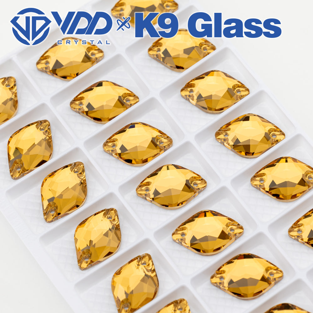 VDD S106 Lt.Co.Topaz Lemon Top Quality K9 Glass Sew on Rhinestones Crystal Flatback Sewing Stones for Clothes Decorations