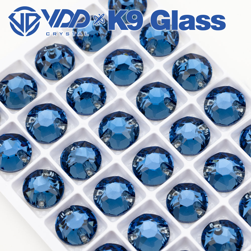 VDD S119 Montana 8 Big 8 Small Top Quality K9 Glass Sew on Rhinestones Crystal Flatback Sewing Stones for Clothes Decorations