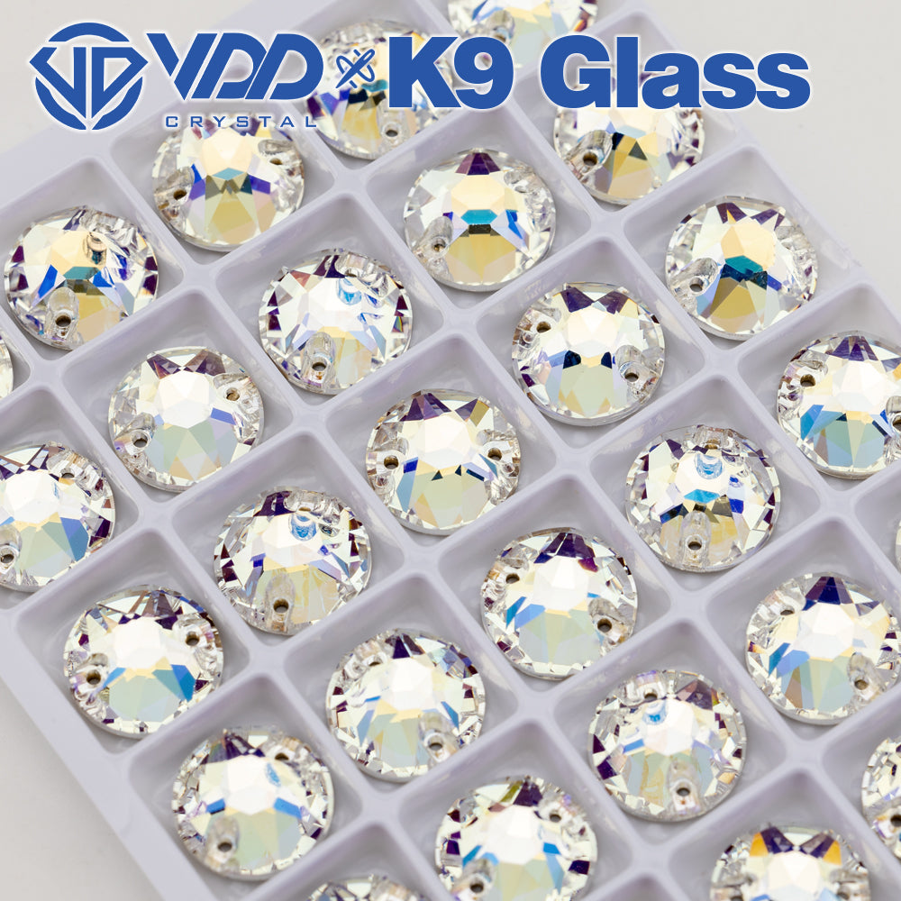 VDD S256 Moonlight  8 Big 8 Small Top Quality K9 Glass Sew on Rhinestones Crystal Flatback Sewing Stones for Clothes Decorations