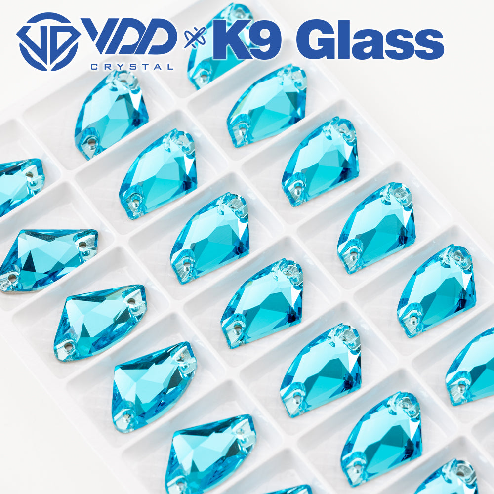 VDD S116 Aqua Blue Galactic Top Quality K9 Glass Sew on Rhinestones Crystal Flatback Sewing Stones for Clothes Decorations