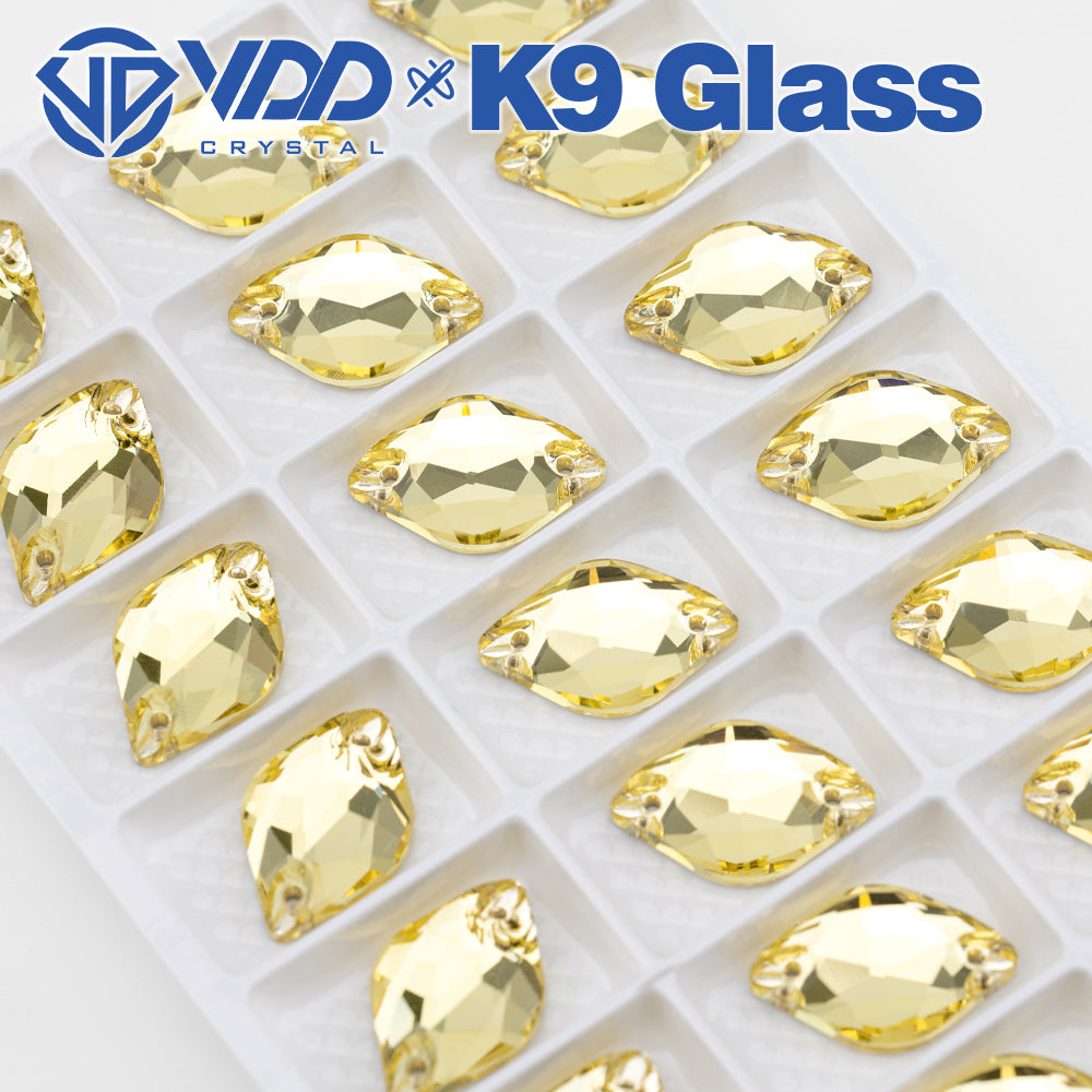VDD S104 Jonquil  Lemon Top Quality K9 Glass Sew on Rhinestones Crystal Flatback Sewing Stones for Clothes Decorations