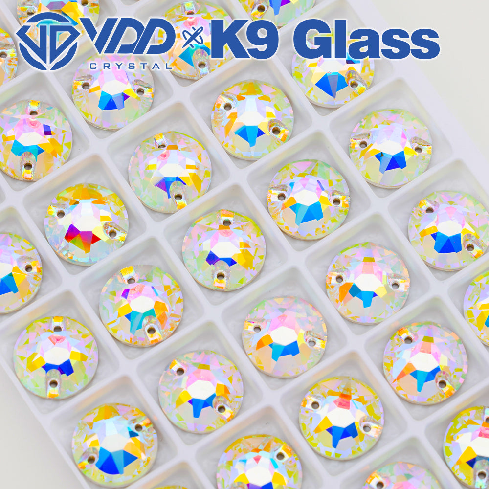 VDD S255 Crystal AB 8 Big 8 Small Top Quality K9 Glass Sew on Rhinestones Crystal Flatback Sewing Stones for Clothes Decorations