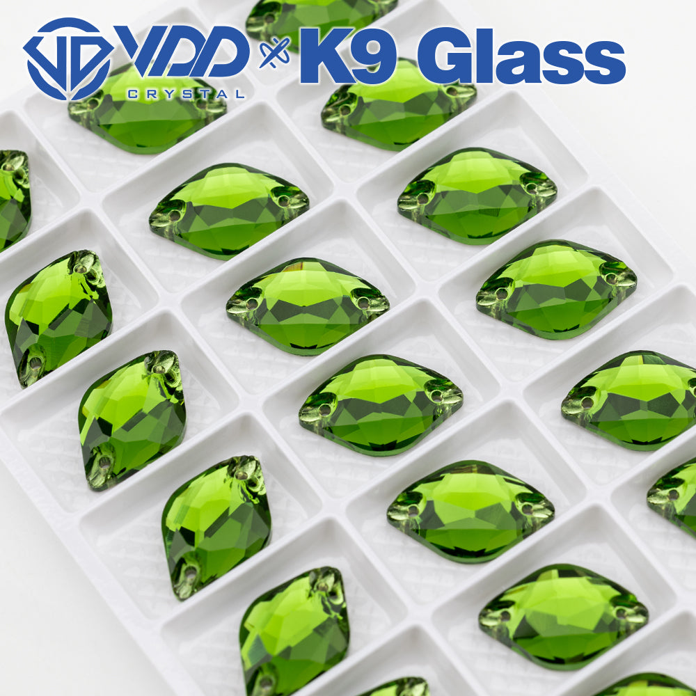 VDD S113 Fern Green Lemon Top Quality K9 Glass Sew on Rhinestones Crystal Flatback Sewing Stones for Clothes Decorations