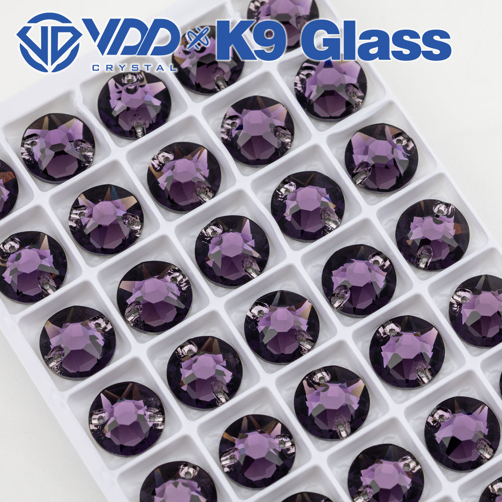 VDD S120 Tanzanite 8 Big 8 Small Top Quality K9 Glass Sew on Rhinestones Crystal Flatback Sewing Stones for Clothes Decorations