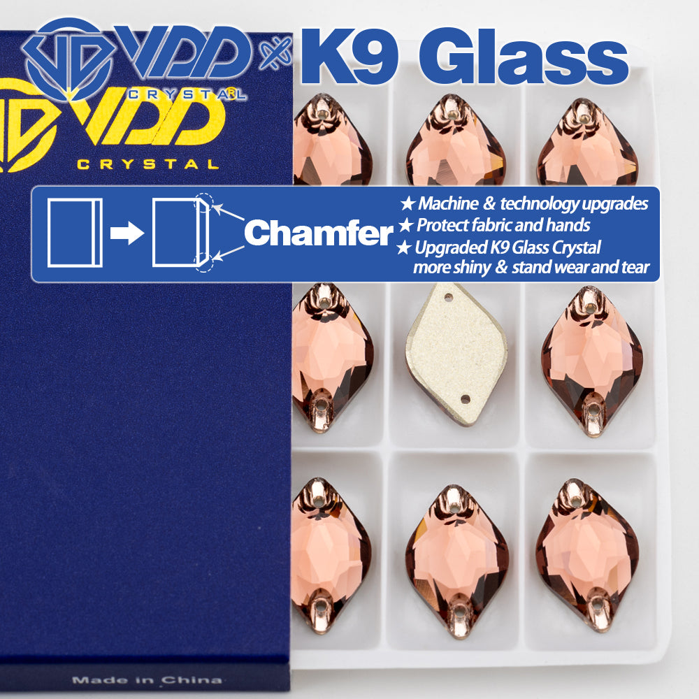 VDD S111 Wine Lemon Top Quality K9 Glass Sew on Rhinestones Crystal Flatback Sewing Stones for Clothes Decorations