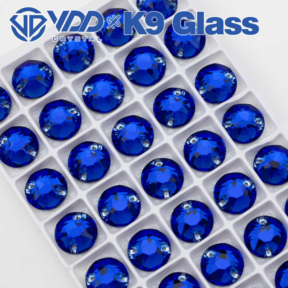 VDD S118 Sapphire 8 Big 8 Small Top Quality K9 Glass Sew on Rhinestones Crystal Flatback Sewing Stones for Clothes Decorations