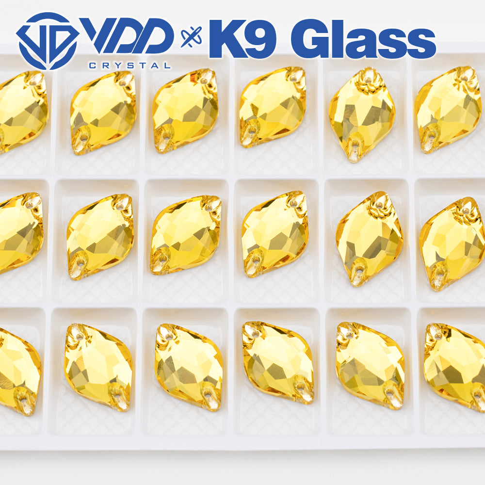 VDD S105 Sun.Topaz  Lemon Top Quality K9 Glass Sew on Rhinestones Crystal Flatback Sewing Stones for Clothes Decorations