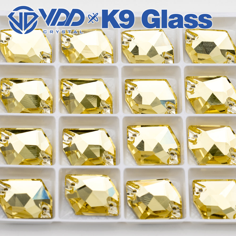 VDD S104 Jonquil Cosmic Top Quality K9 Glass Sew on Rhinestones Crystal Flatback Sewing Stones for Clothes Decorations