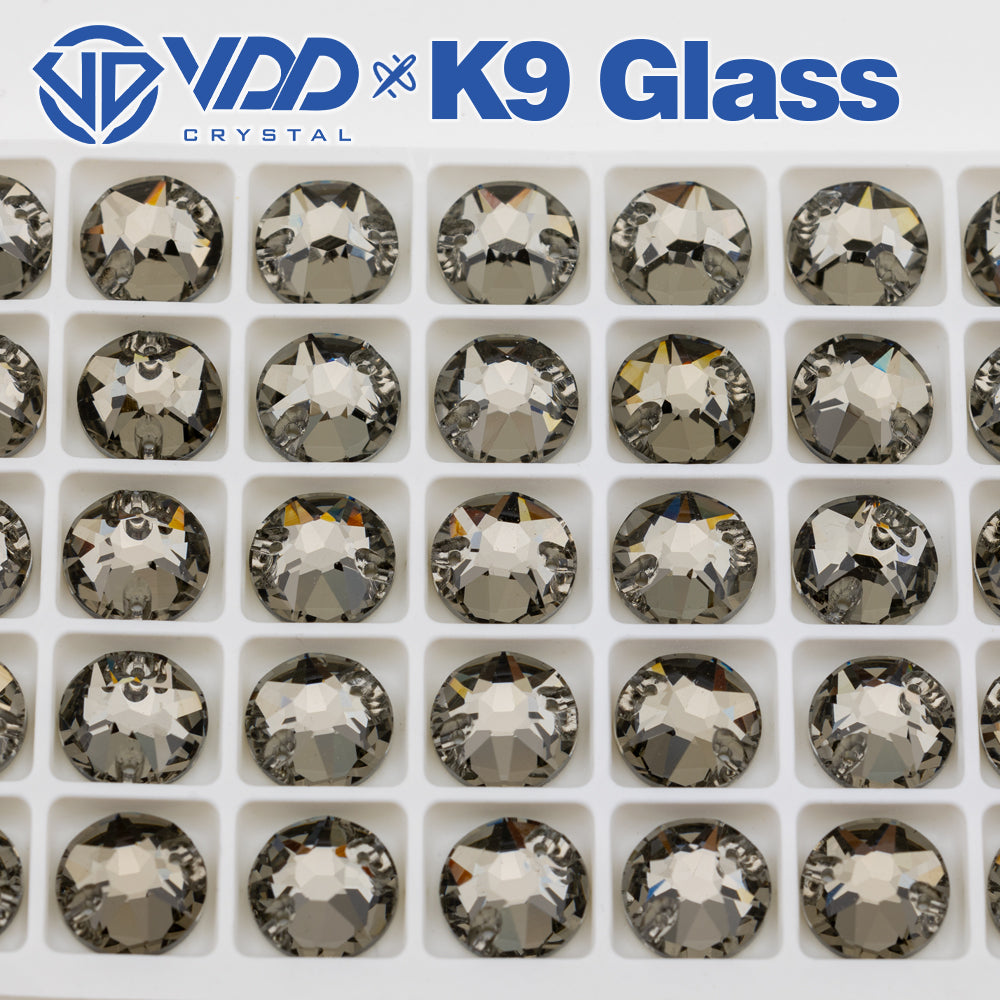 VDD S103 Black Diamond  8 Big 8 Small Top Quality K9 Glass Sew on Rhinestones Crystal Flatback Sewing Stones for Clothes Decorations