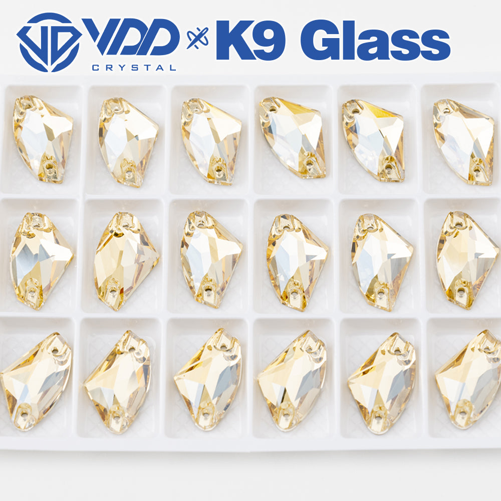 VDD S257 Golden Shadow Galactic Top Quality K9 Glass Sew on Rhinestones Crystal Flatback Sewing Stones for Clothes Decorations