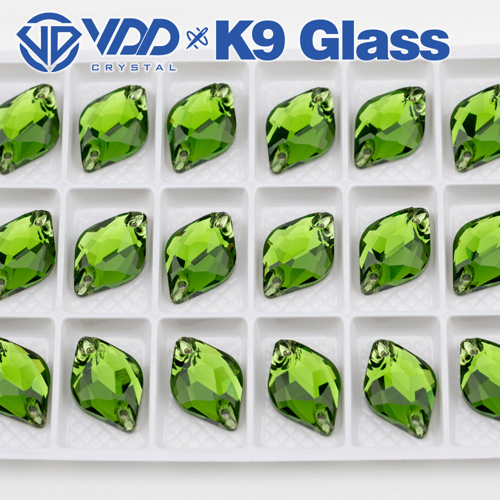VDD S113 Fern Green Lemon Top Quality K9 Glass Sew on Rhinestones Crystal Flatback Sewing Stones for Clothes Decorations