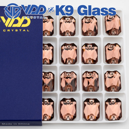 VDD S111 Wine Emerald Cut  Top Quality K9 Glass Sew on Rhinestones Crystal Flatback Sewing Stones for Clothes Decorations