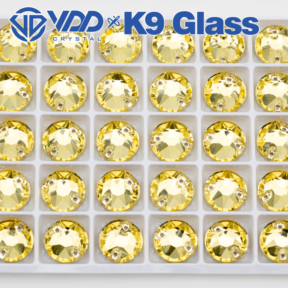 VDD S104 Jonquil 8 Big 8 Small Top Quality K9 Glass Sew on Rhinestones Crystal Flatback Sewing Stones for Clothes Decorations