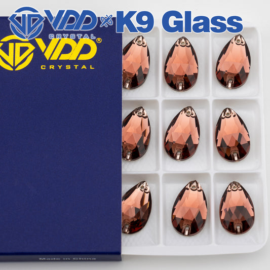 VDD S111 Wine Pear Top Quality K9 Glass Sew on Rhinestones Crystal Flatback Sewing Strass Stones for DIY Garment Decorations
