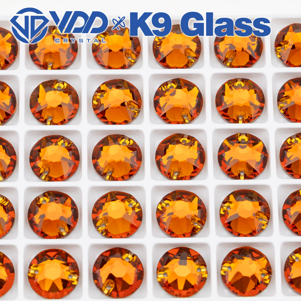 VDD S107 Coffee 8 Big 8 Small Top Quality K9 Glass Sew on Rhinestones Crystal Flatback Sewing Stones for Clothes Decorations
