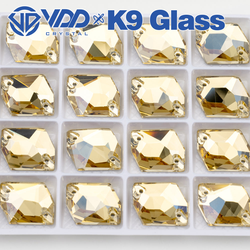 VDD S257 Golden Shadow Cosmic Top Quality K9 Glass Sew on Rhinestones Crystal Flatback Sewing Stones for Clothes Decorations