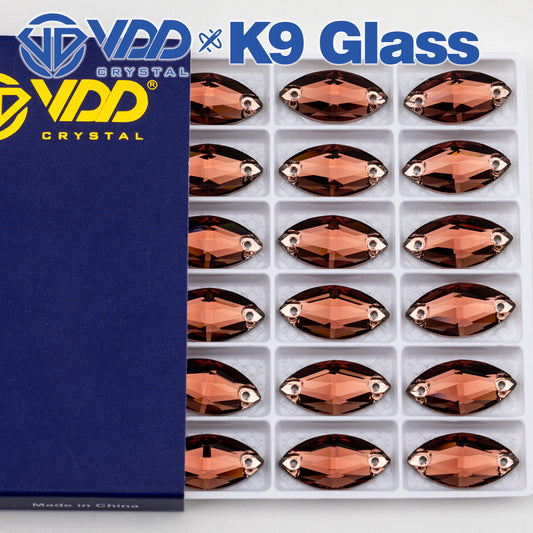 VDD S111 Wine  Navette Top Quality K9 Glass Sew on Rhinestones Crystal Flatback Sewing Strass Stones for Garment Decorations