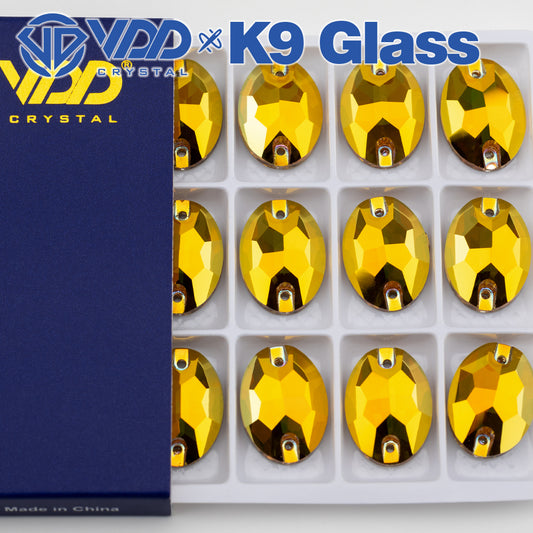 VDD S258 Sunshine  Oval Top Quality K9 Glass Sew on Rhinestones Crystal Flatback Sewing Stones for Clothes Decorations
