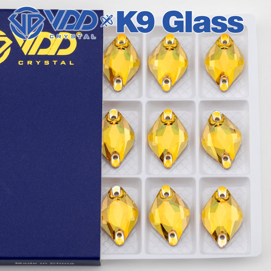 VDD S258 Sunshine Lemon Top Quality K9 Glass Sew on Rhinestones Crystal Flatback Sewing Stones for Clothes Decorations