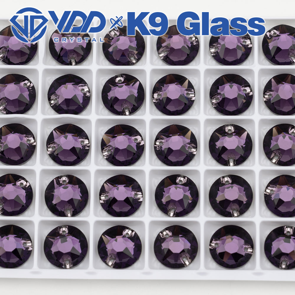 VDD S120 Tanzanite 8 Big 8 Small Top Quality K9 Glass Sew on Rhinestones Crystal Flatback Sewing Stones for Clothes Decorations