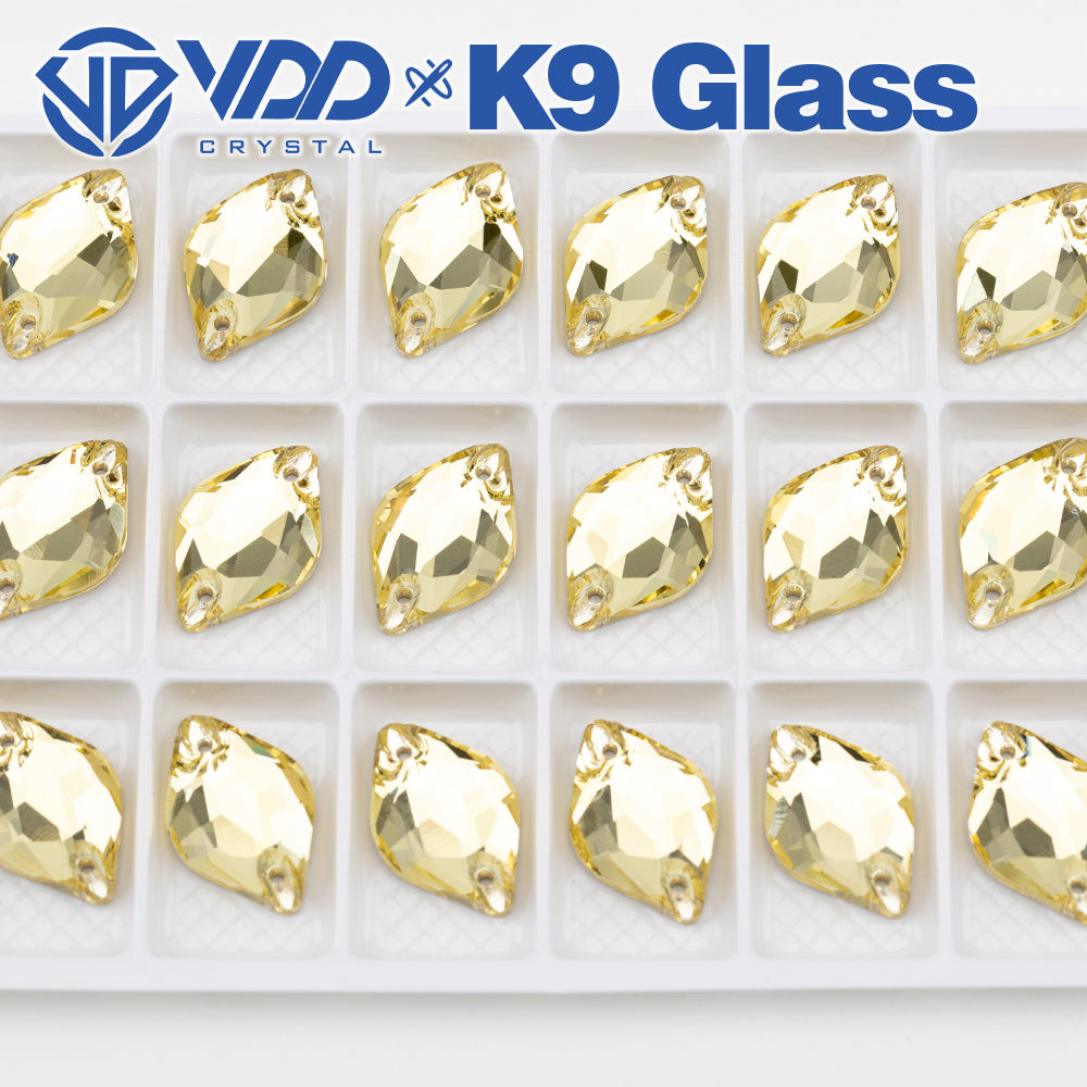 VDD S104 Jonquil  Lemon Top Quality K9 Glass Sew on Rhinestones Crystal Flatback Sewing Stones for Clothes Decorations