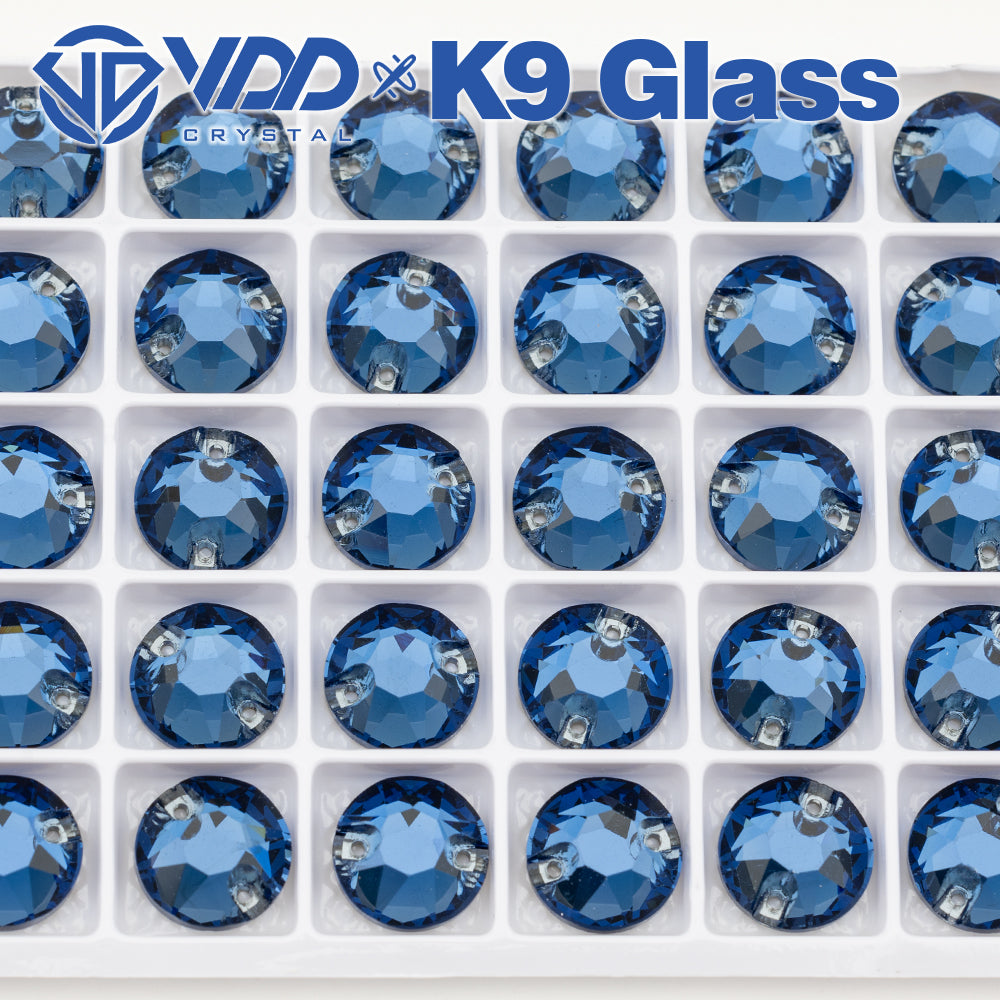 VDD S119 Montana 8 Big 8 Small Top Quality K9 Glass Sew on Rhinestones Crystal Flatback Sewing Stones for Clothes Decorations