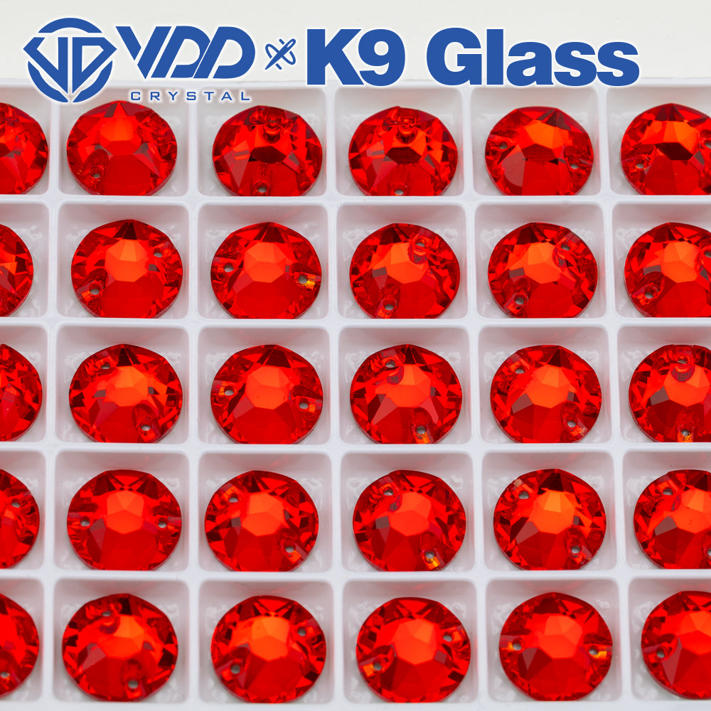 VDD S109 Siam 8 Big 8 Small Top Quality K9 Glass Sew on Rhinestones Crystal Flatback Sewing Stones for Clothes Decorations