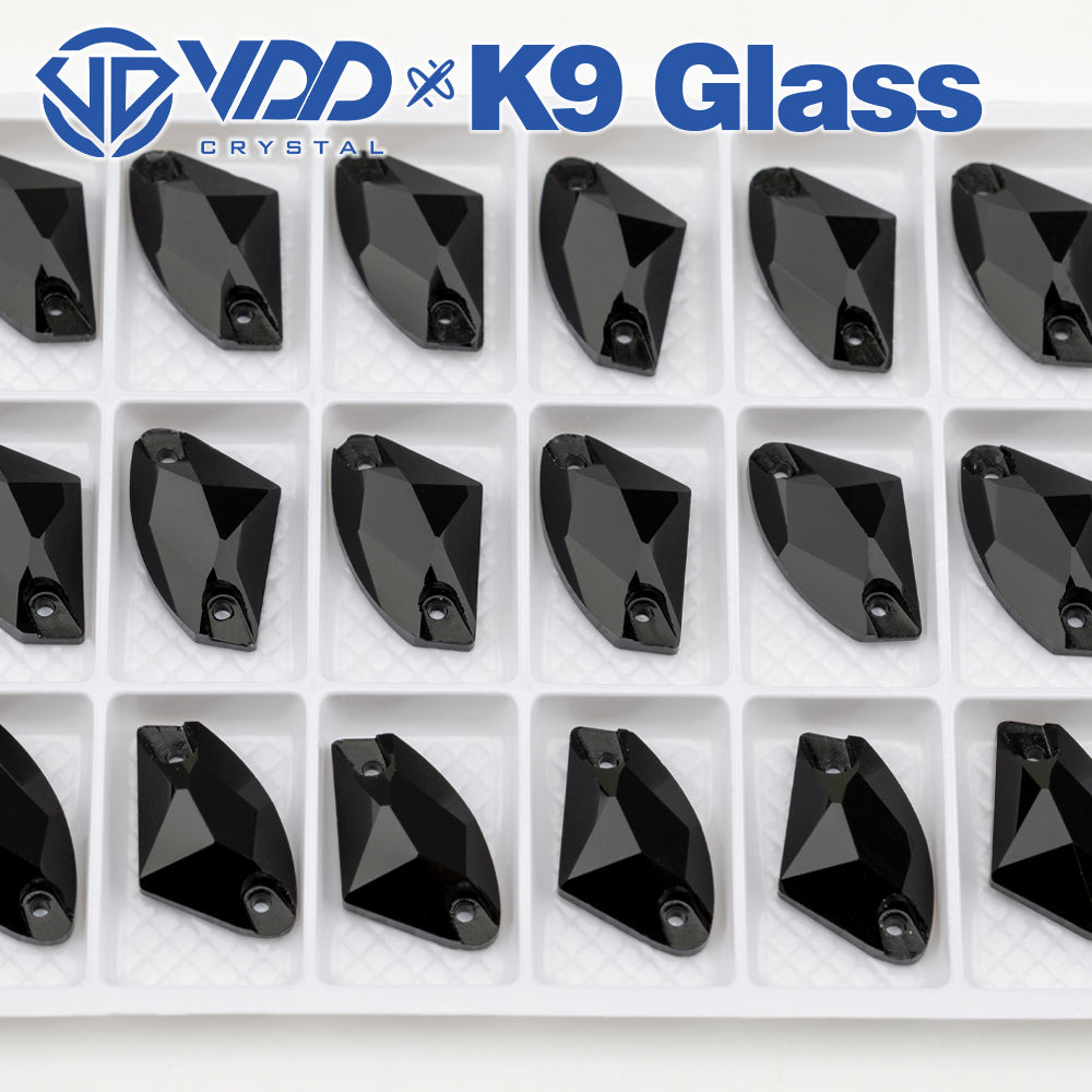 VDD S102 Jet Galactic Top Quality K9 Glass Sew on Rhinestones Crystal Flatback Sewing Stones for Clothes Decorations