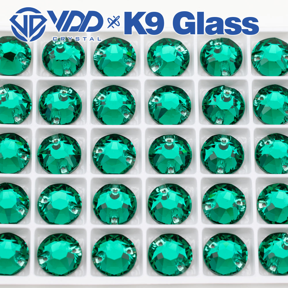 VDD S114 Green Zircon 8 Big 8 Small Top Quality K9 Glass Sew on Rhinestones Crystal Flatback Sewing Stones for Clothes Decorations