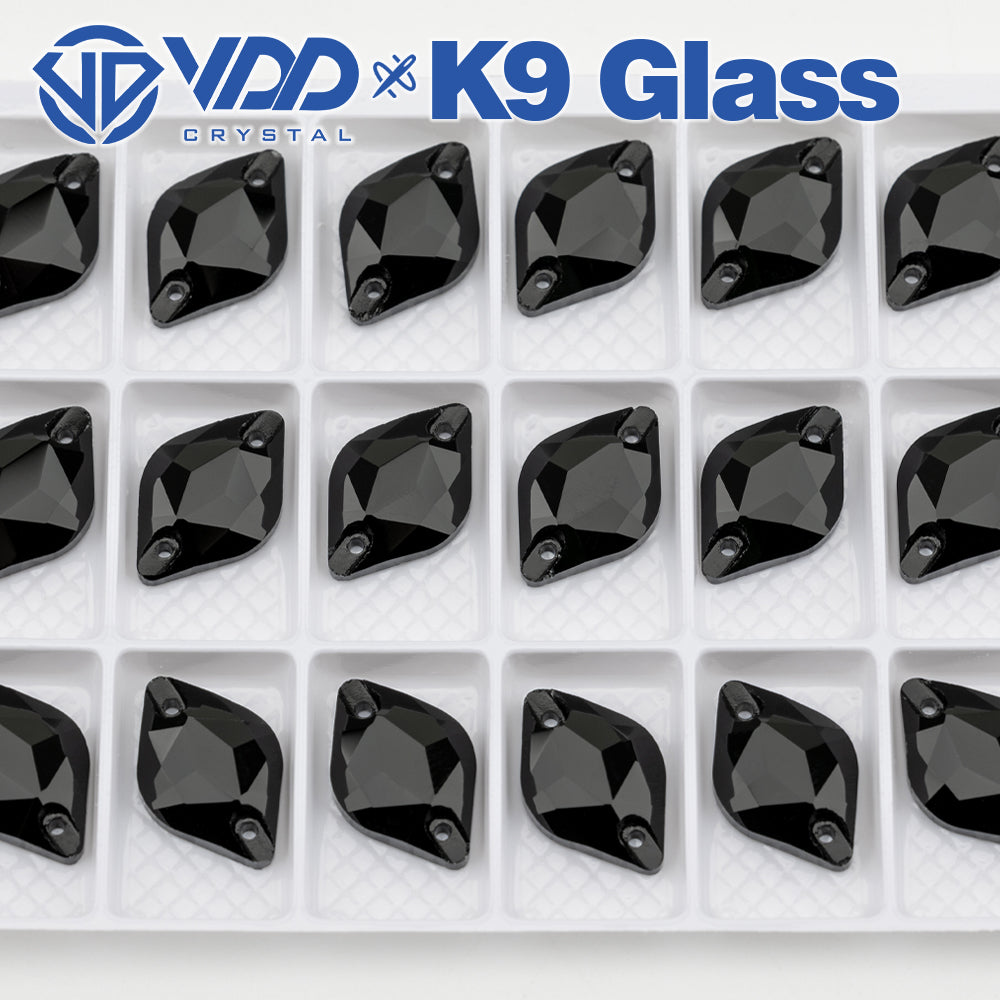 VDD S102 Jet  Lemon Top Quality K9 Glass Sew on Rhinestones Crystal Flatback Sewing Stones for Clothes Decorations