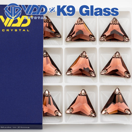 VDD S111 Wine Triangle Top Quality K9 Glass Sew on Rhinestones Crystal Flatback Sewing Stones for Clothes Decorations