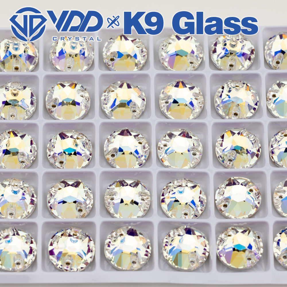 VDD S256 Moonlight  8 Big 8 Small Top Quality K9 Glass Sew on Rhinestones Crystal Flatback Sewing Stones for Clothes Decorations