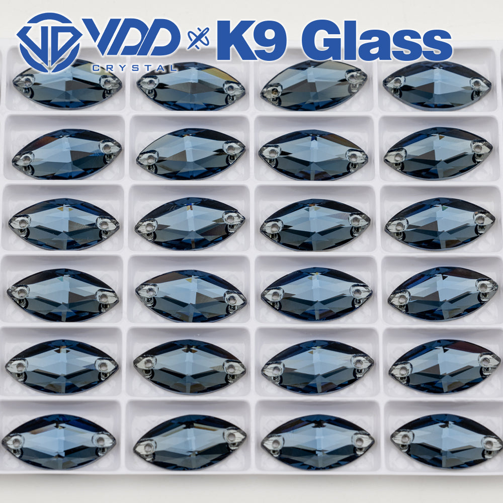 VDD S119 Montana Navette Top Quality K9 Glass Sew on Rhinestones Crystal Flatback Sewing Strass Stones for Garment Decorations