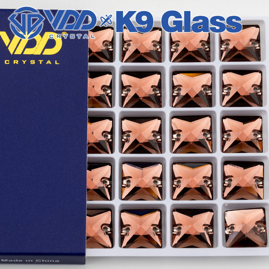 VDD S111 Wine  Square Top Quality K9 Glass Sew on Rhinestones Crystal Flatback Sewing Stones for Clothes Decorations
