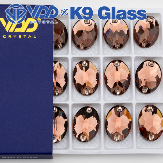 VDD S111 Wine Oval Top Quality K9 Glass Sew on Rhinestones Crystal Flatback Sewing Stones for Clothes Decorations