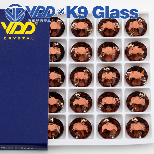 VDD S111 Wine 8 Big 8 Small Top Quality K9 Glass Sew on Rhinestones Crystal Flatback Sewing Stones for Clothes Decorations