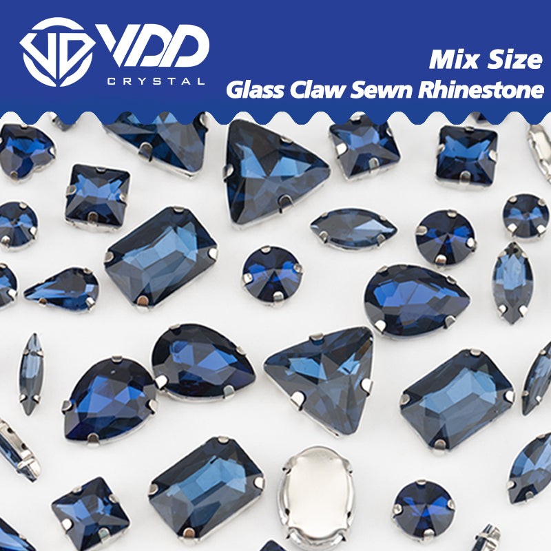 VDD Montana Multi Shape Mix Size Glass Sew on Rhinestones Crystal Flatback Stones For DIY Shoes Accessories