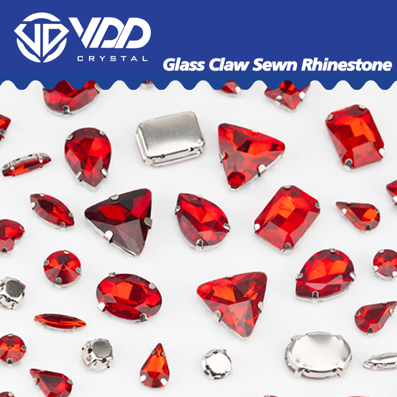 VDD Siam  Multi Shape Mix Size Glass Sew on Rhinestones Crystal Flatback Stones For DIY Shoes Accessories