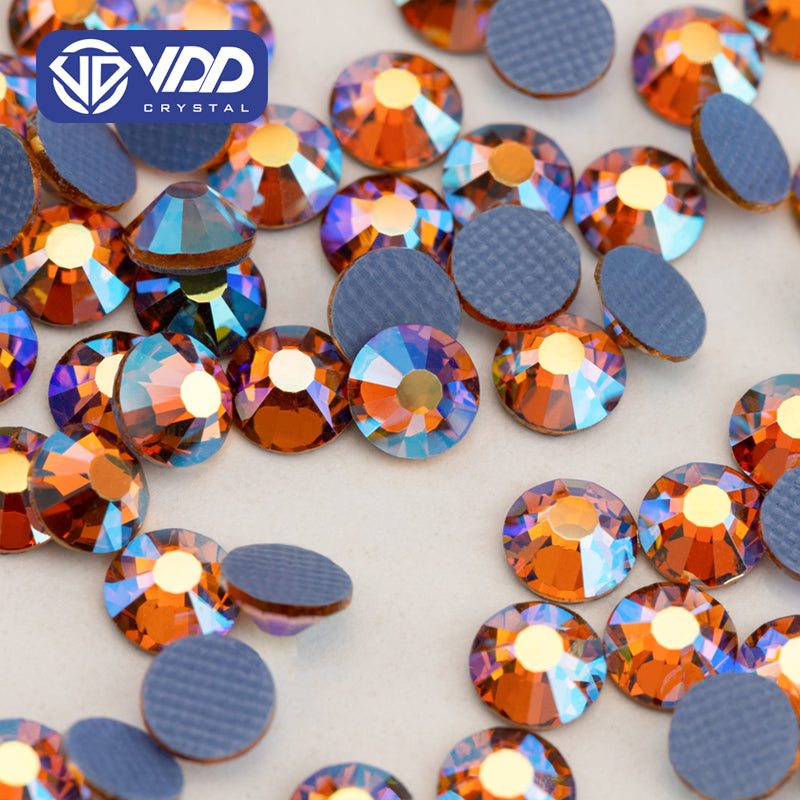 Vdd Rhinestone VDD 079 Topaz AB Hot-Fix Rhinestones High Quality Glass Crystal Flatba ...