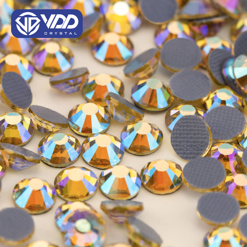 Vdd Rhinestone VDD 093 Jonquil AB Hot-Fix Rhinestones High Quality Glass Crystal Flat ...