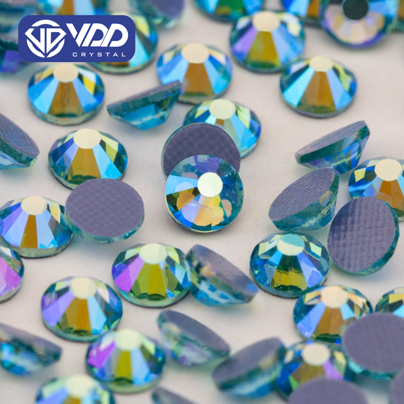 Vdd Rhinestone VDD 075 Aquamarine AB Hot-Fix Rhinestones High Quality Glass Crystal F ...