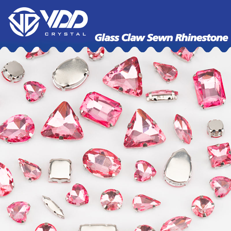 VDD  Light Rose Multi Shape Mix Size Glass Sew on Rhinestones Crystal Flatback Stones For DIY Shoes Accessories