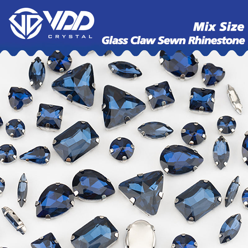 VDD Montana Multi Shape Mix Size Glass Sew on Rhinestones Crystal Flatback Stones For DIY Shoes Accessories