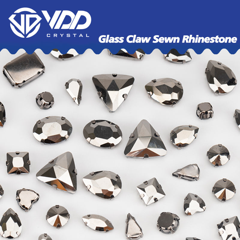 VDD Hematite Multi Shape Mix Size Glass Sew on Rhinestones Crystal Flatback Stones For DIY Shoes Accessories