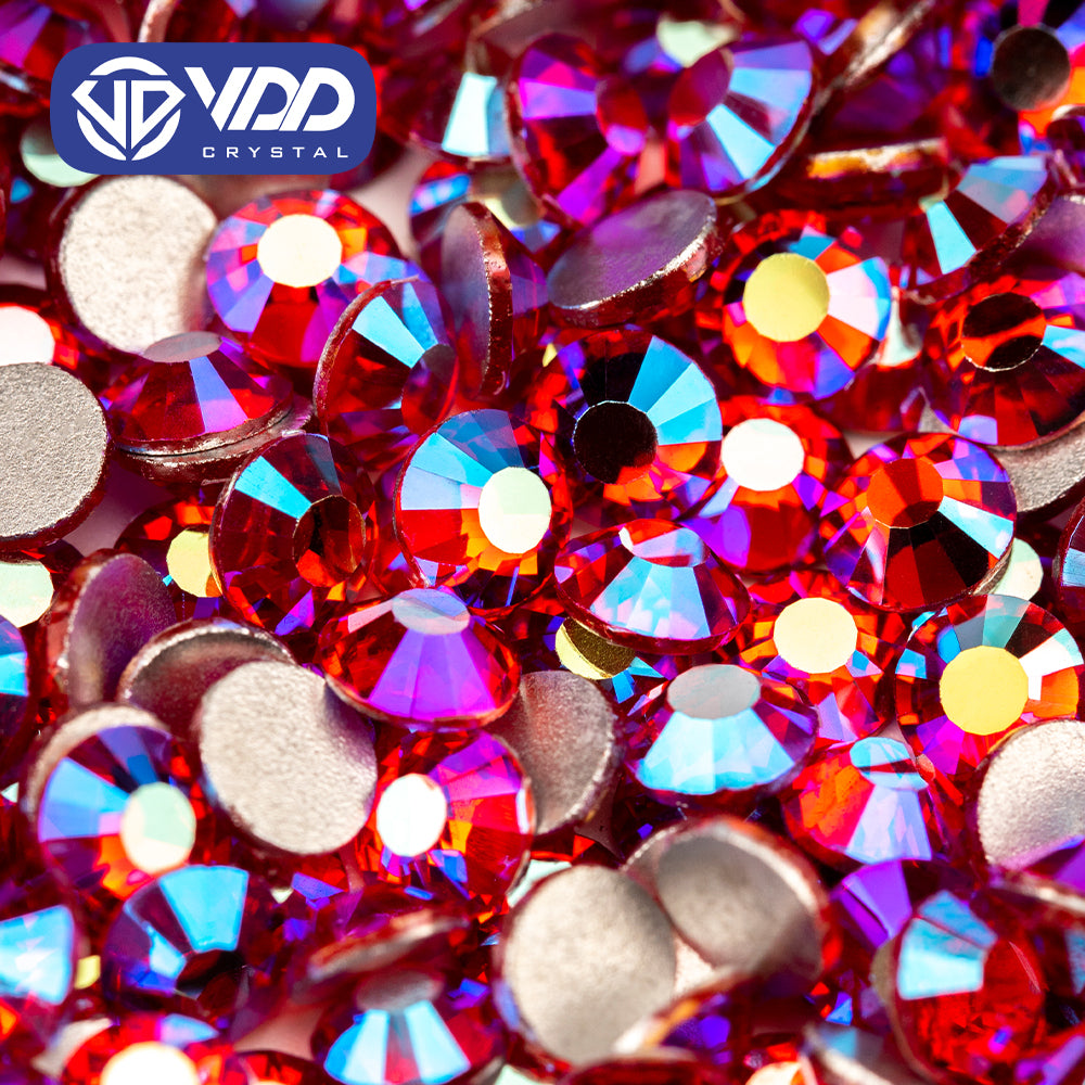 Vdd Rhinestone VDD 072 Siam AB Non-hotfix Rhinestones High Quality Glass Crystal Flat ...